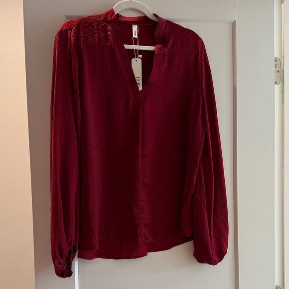 Glam Deep Red Blouse - Picture 1 of 5